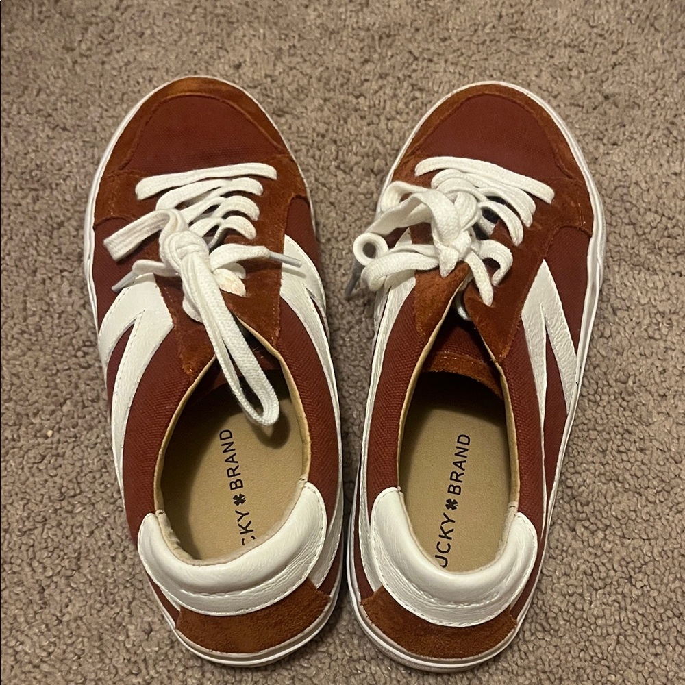 Lucky Brand women’s  Rust and White Sneakers - Picture 2 of 10